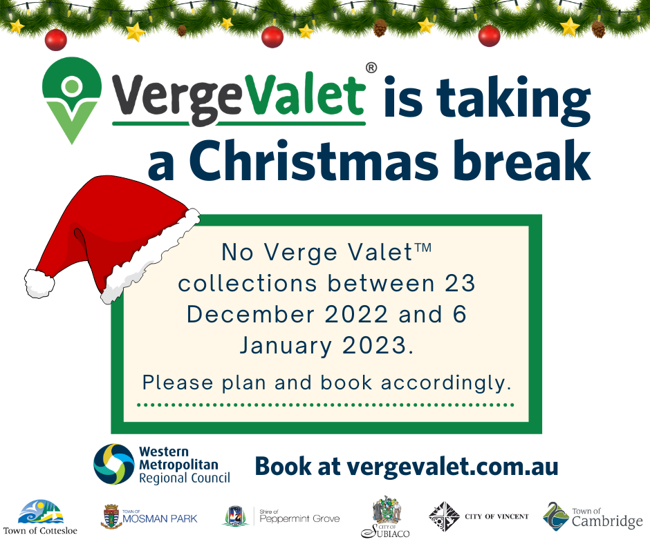 No VergeValet Collections between 23 December 2022 and 6 January 2023